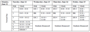 Final Exam Schedule