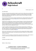 Student Schedules Posted: 2020-2021