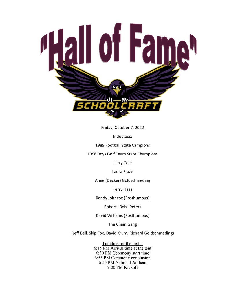 Hall of Fame Announcement